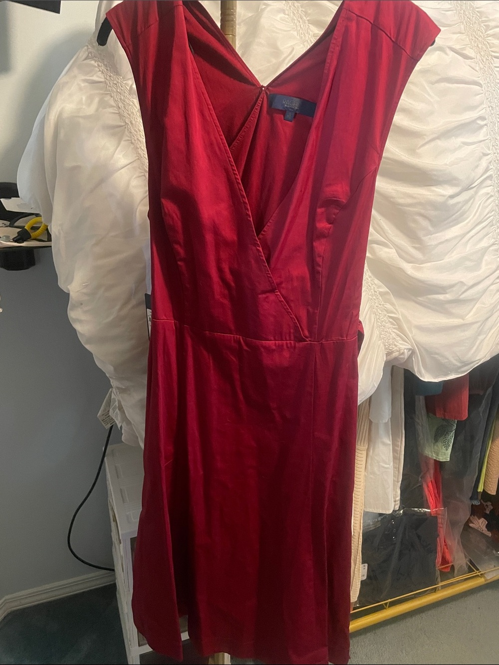 RACHEL Rachel Roy Red V-Neck Sleeveless Midi Dress - Picture 2 of 9